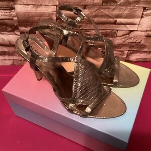 Alfani Elegant Metallic Strappy Heels 9.5